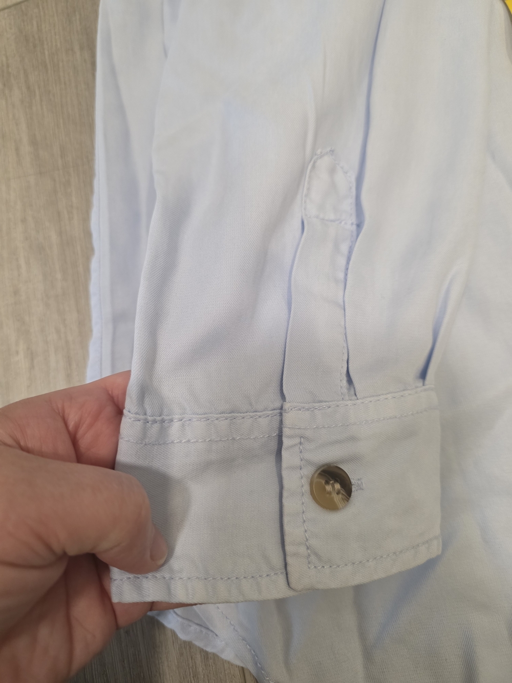 NWT Addition Elle Light Blue Lyocell Button Front Utility Shirt Size XT - Picture 13 of 13